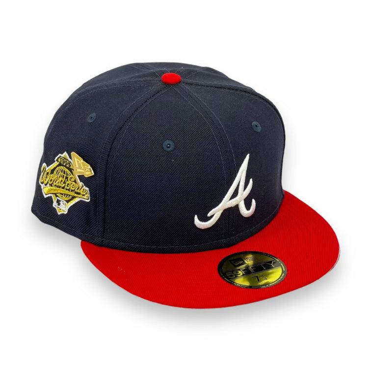 NEW ERA ATLANTA BRAVES '95 World Series Blue Red 59FIFTY 5950 FITTED Hat PIN
