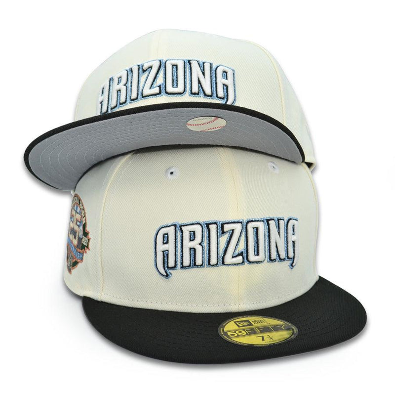 New Era Arizona Diamondback 20th Anni Chrome Black Gray 59Fifty 5950 Fitted Hat