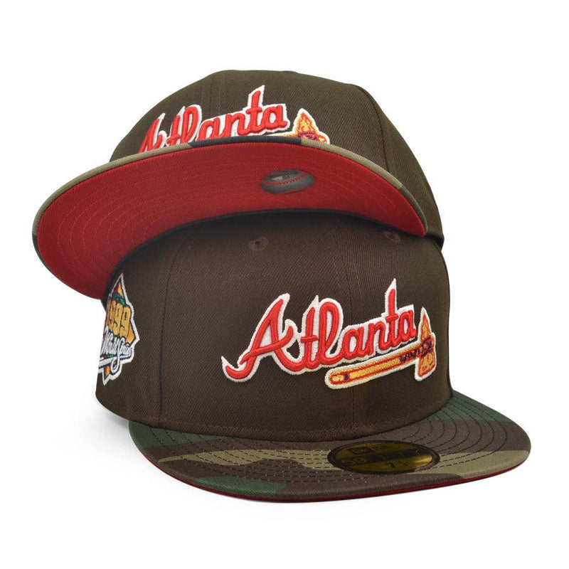 New Era Atlanta Braves '99 WS Walnut Green Camo Red 59Fifty 5950 Patch Fitted