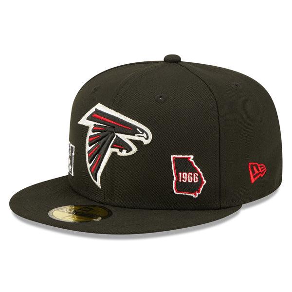 New Era Atlanta Falcons IDENTITY Black Red White 59Fifty 5950 Patch Fitted Hat