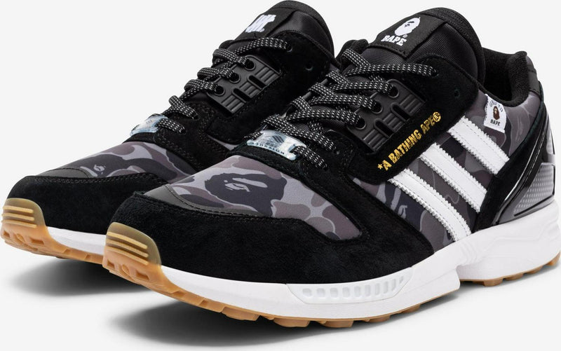 ADIDAS BAPE ZX 8000 Black White Grey Gum Brown FY8852 Sneaker Shoe Trainer