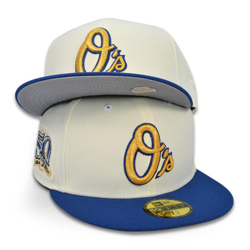 New Era Baltimore Orioles 50th Anni Chrome Royal Blue 59Fifty 5950 Patch Fitted