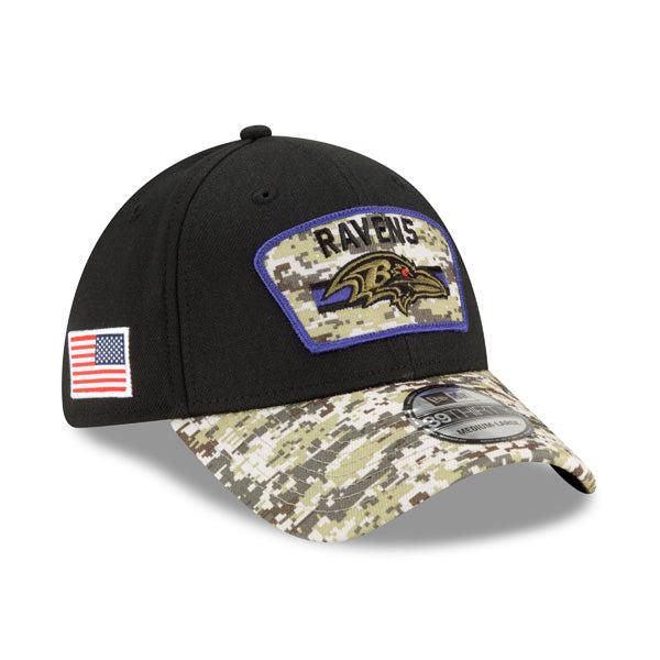 New Era Baltimore Ravens '21 Salute To Service Black Camo 39Thirty 3930 Fitted