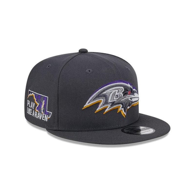 New Era Baltimore Ravens Graphite Purple Yellow White 9Fifty 950 Patch Snapback