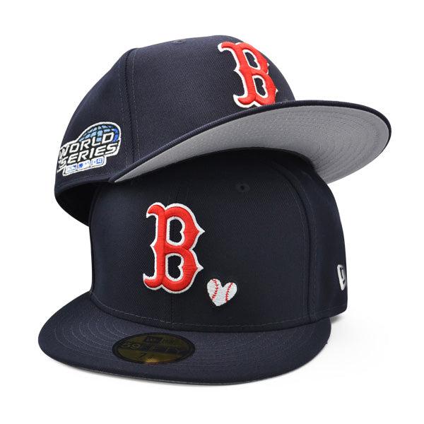 New Era Boston Red Sox '04 WS HEARTS Navy Red Gray 59Fifty 5950 Patch Fitted Hat