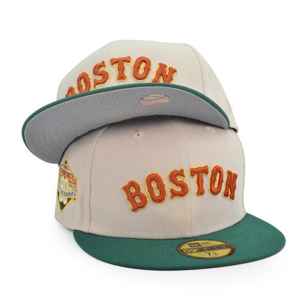 New Era Boston Red Sox Fenway 90th Stone White Green 59Fifty 5950 Patch Fitted