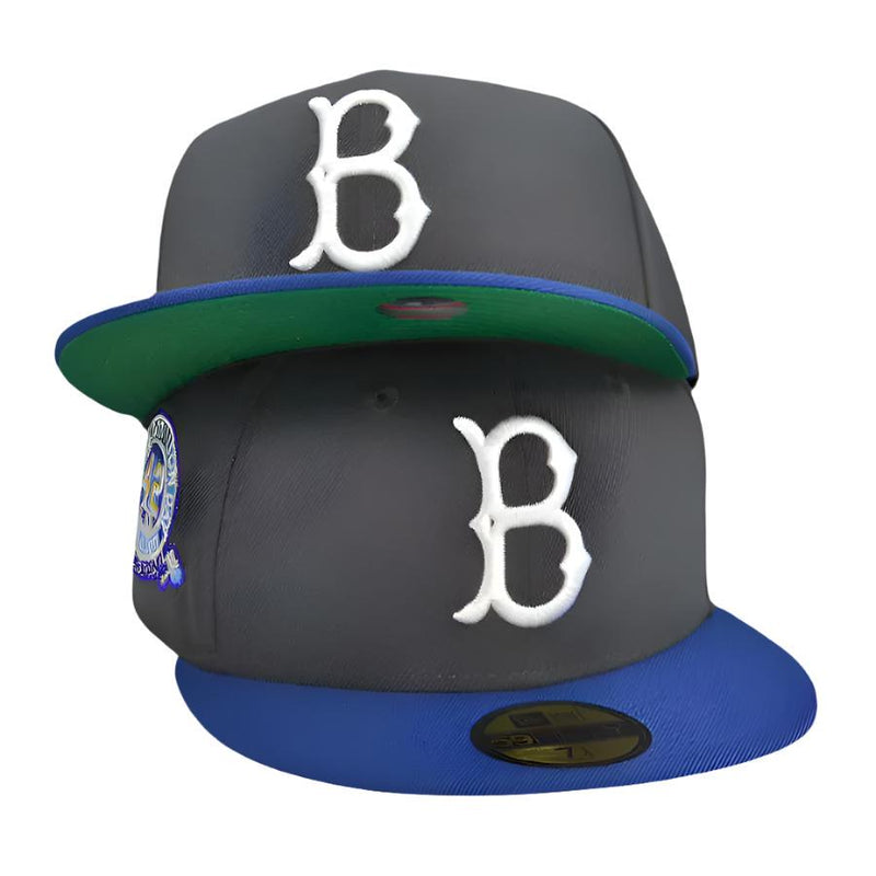 New Era Brooklyn Dodgers Graphite Royal Blue Green 59Fifty 5950 Patch Fitted Hat
