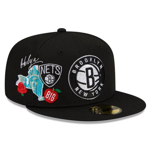 New Era Brooklyn Nets CLUSTER Black Gray White 59Fifty 5950 Patch Fitted Cap Hat