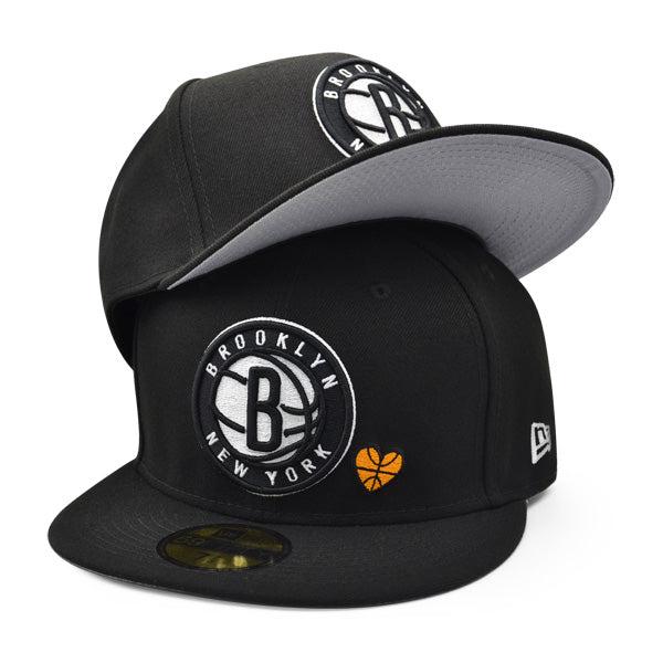 New Era Brooklyn Nets HEART LOVE HUSTLE GAME Black 59Fifty 5950 Patch Fitted Hat