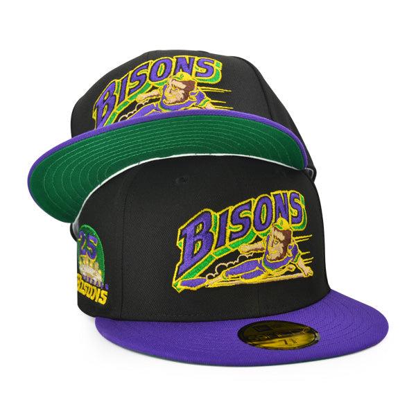 New Era Buffalo Bisons 25th Anni Black Purple Green 59Fifty 5950 Patch Fitted
