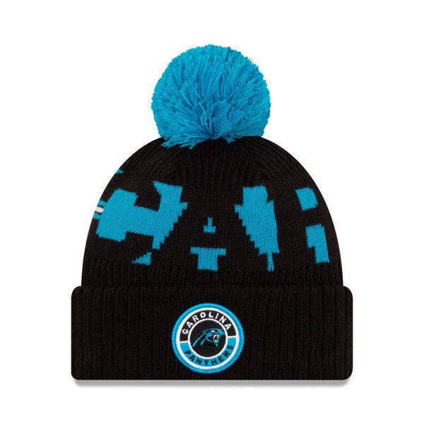 New Era Carolina Panthers '20 NFL Official Sport Black Blue Pom Cuffed Knit Hat
