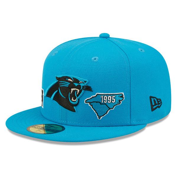 New Era Carolina Panthers IDENTITY NFC Sky Blue Black 59Fifty 5950 Patch Fitted