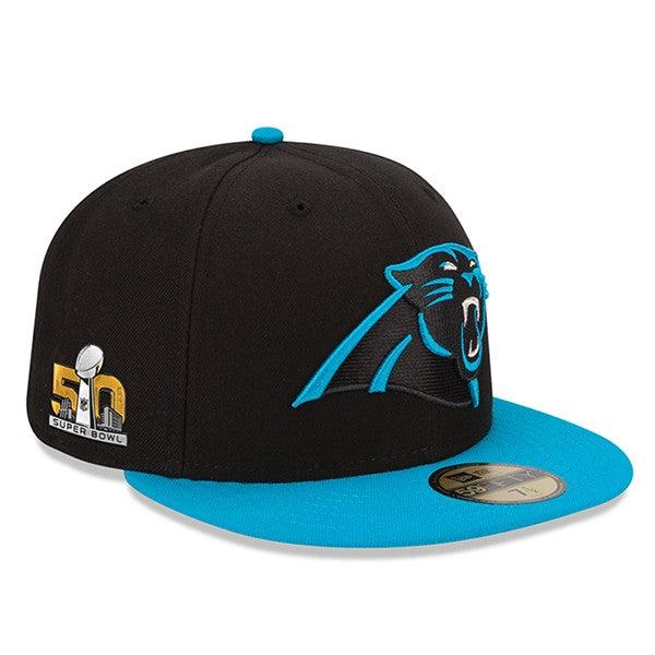New Era Carolina Panthers Black Blue White Yellow 59Fifty 5950 Patch Fitted Hat