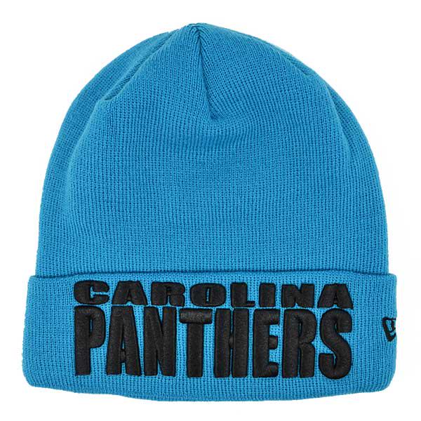 New Era Carolina Panthers NFL Blue Black White Cuffed Knit Hat