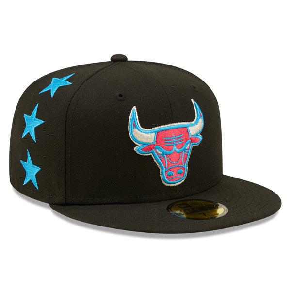 New Era Chicago Bulls '22 NBA ASG Starry Black Red 59Fifty 5950 Patch Fitted Hat