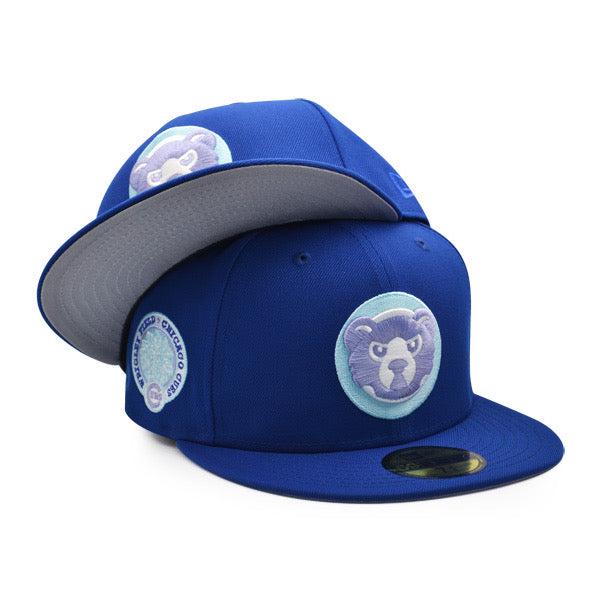 New Era Chicago Cubs Royal Blue Lavender Gray 59Fifty 5950 Patch Fitted Cap Hat