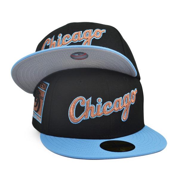 New Era Chicago White Sox 95 Yrs Black Sky Blue Gray 59Fifty 5950 Patch Fitted