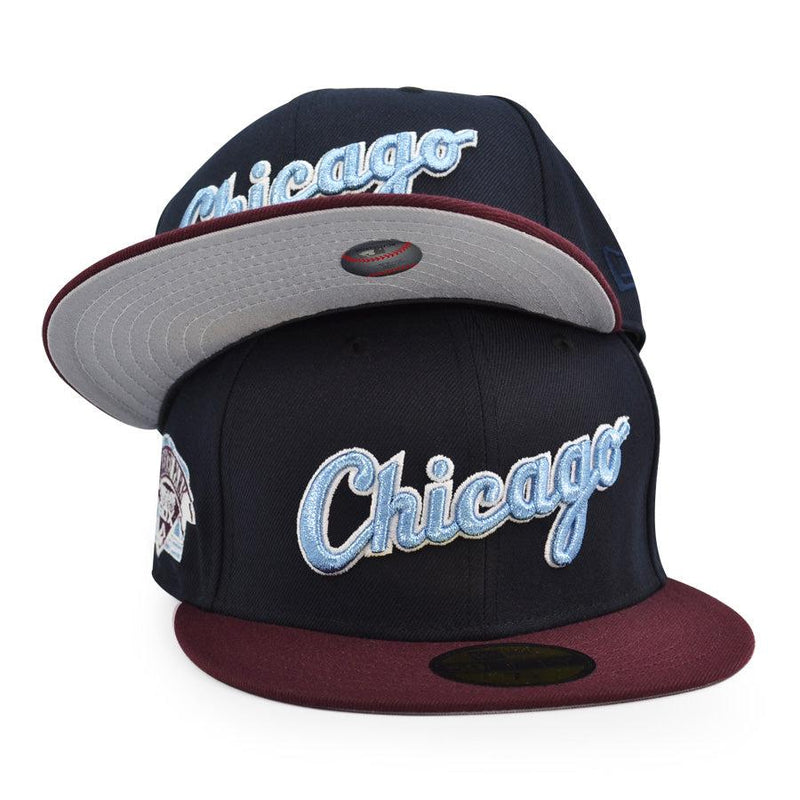 New Era Chicago White Sox Navy Maroon Red Gray 59Fifty 5950 Patch Fitted Cap Hat