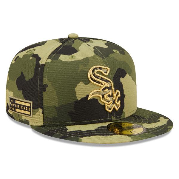 New Era Chicago White Sox '22 Armed Forces Camo Green 59Fifty 5950 Patch Fitted