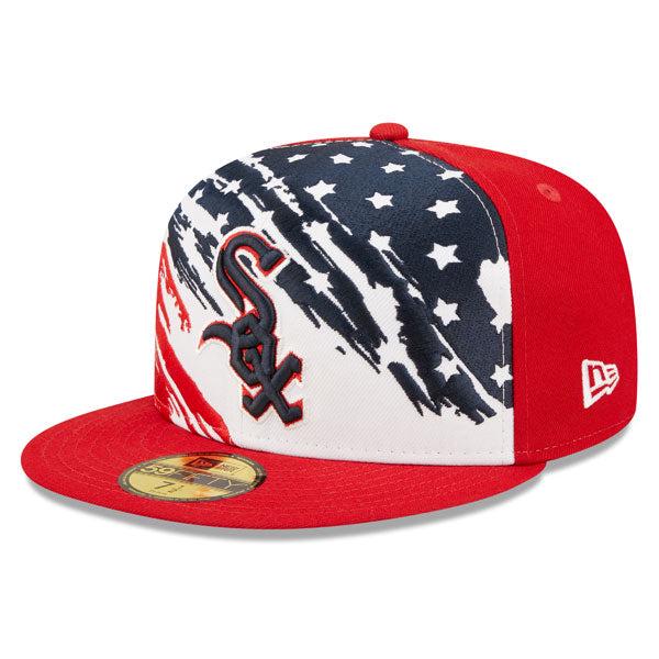 New Era Chicago White Sox Red White Blue 59Fifty 5950 Patch Fitted Cap Hat