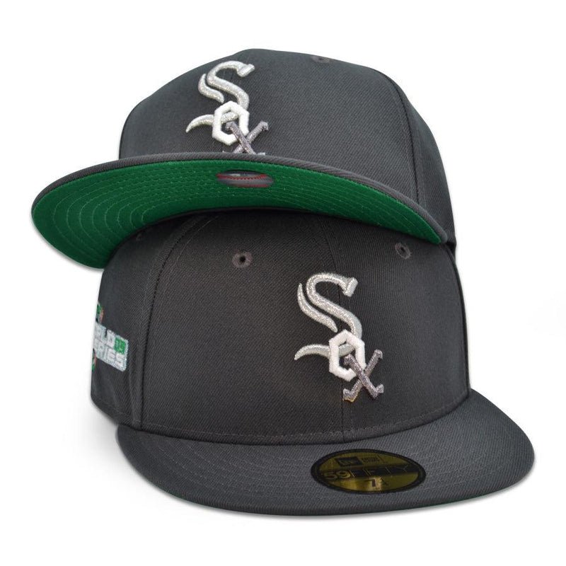 New Era Chicago White Sox Graphite Black White Green 59Fifty 5950 Patch Fitted