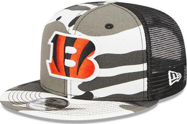New Era Cincinnati Bengal Camo Gray Black White Orange 9Fifty 950 Patch Snapback