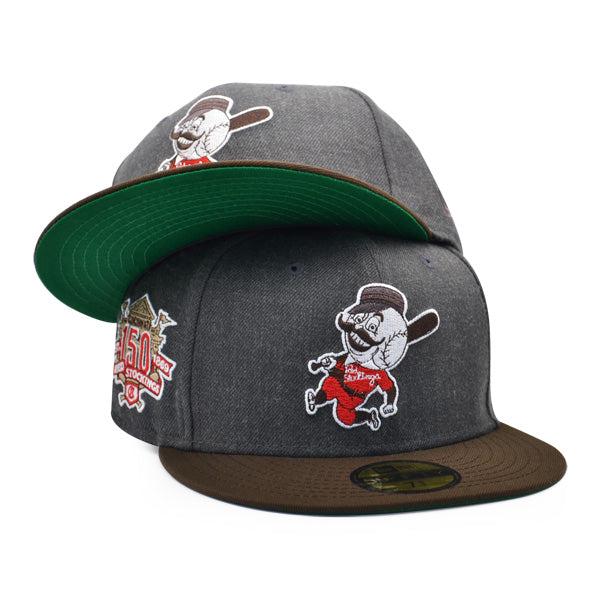 New Era Cincinnati Reds 150th Anni Gray Brown Green 59Fifty 5950 Patch Fitted