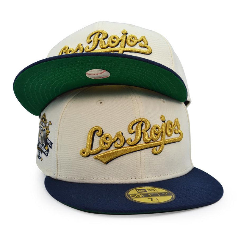 New Era Cincinnati Reds 150th Anni Chrome Navy Blue Gold Green 59Fifty Fitted