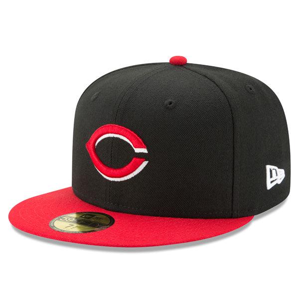New Era Cincinnati Reds Black Alternate On-Field 59Fifty 5950 Patch Fitted Hat