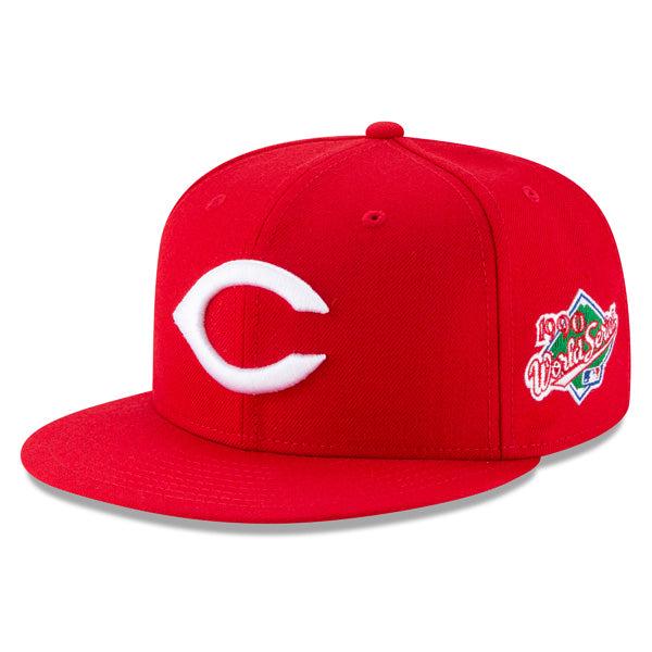 New Era Cincinnati Reds '90 WS White Green Blue 59Fifty 5950 Patch Fitted Hat