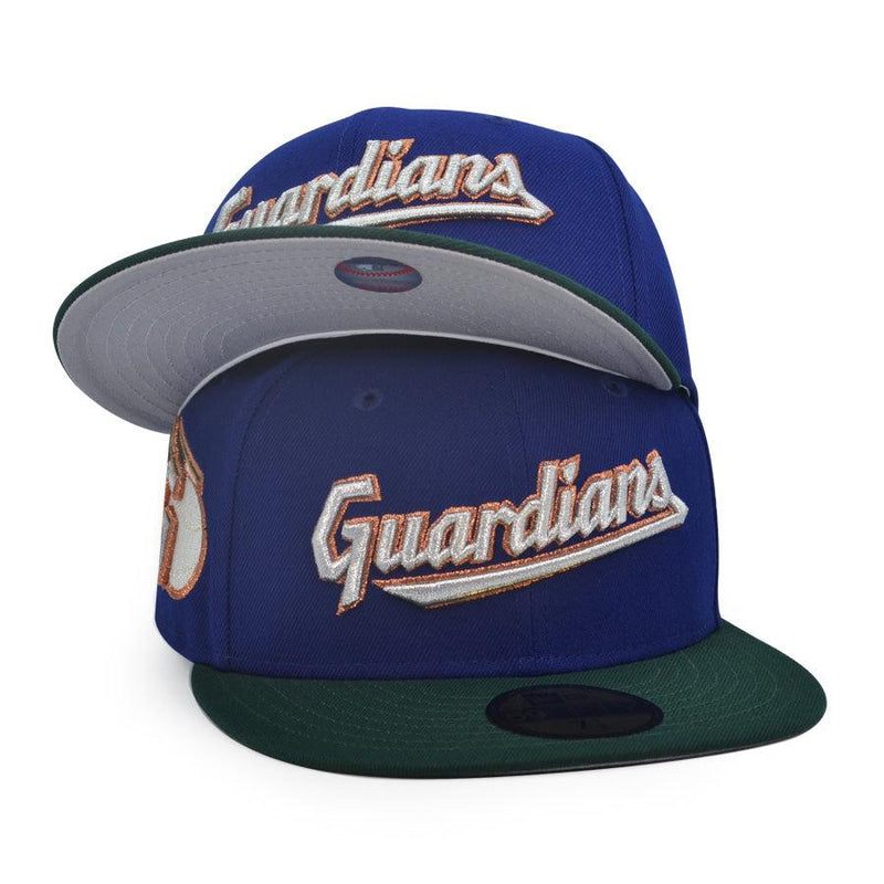 New Era Cleveland Guardians Indians Wings Gray Green 59Fifty 5950 Patch Fitted