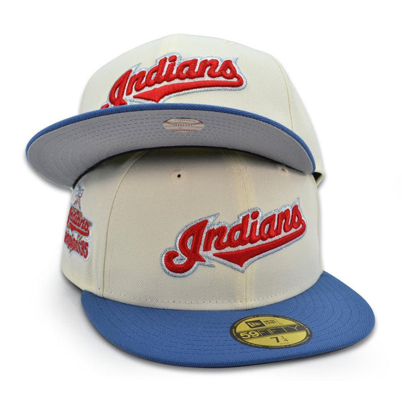 New Era Cleveland Indians Chrome Red Sneaky Blue Gray 59Fifty 5950 Patch Fitted