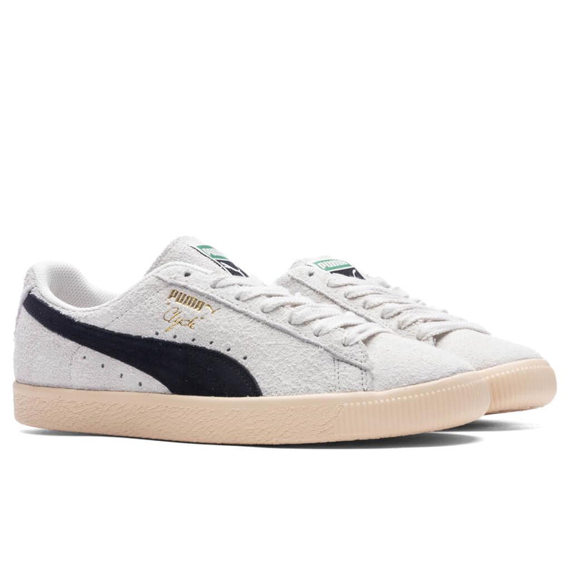 Puma Clyde Hairy Suede Sedate Gray Cashew Black 393115-01 Shoe Sneaker Trainer