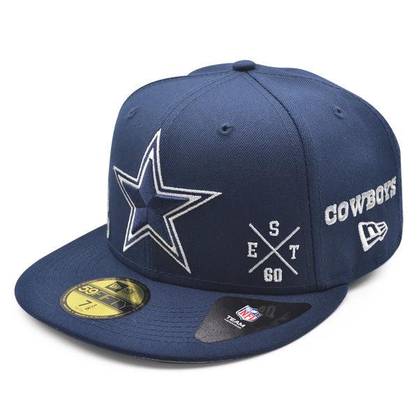 New Era Dallas Cowboys Navy Blue White Gray UV 59Fifty 5950 Patch Fitted Cap Hat