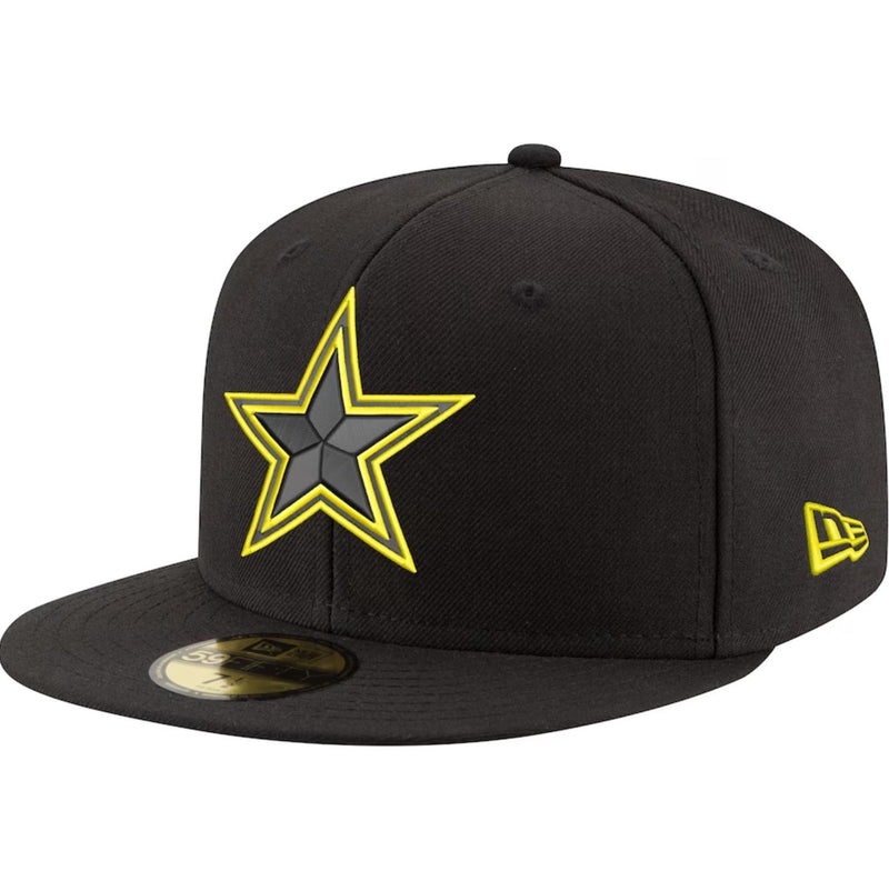 New Era Dallas Cowboys Black Volt Lime Green Yellow 59Fifty 5950 Patch Fitted