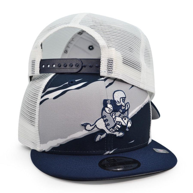 New Era Dallas Cowboys Navy Blue Gray White 9Fifty 950 Patch Snapback Cap Hat