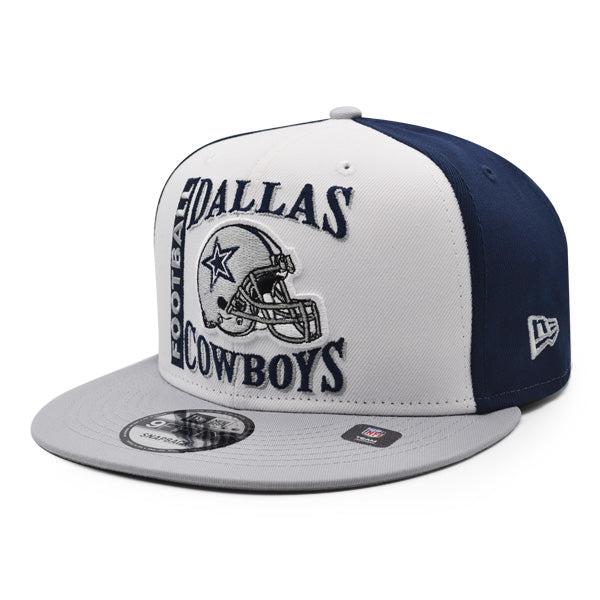 New Era Dallas Cowboys HELMET HIT White Gray Navy 9Fifty 950 Patch Snapback Hat