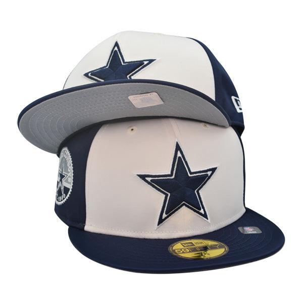 New Era Dallas Cowboys Navy Blue White Gray 59Fifty 5950 Patch Fitted Cap Hat