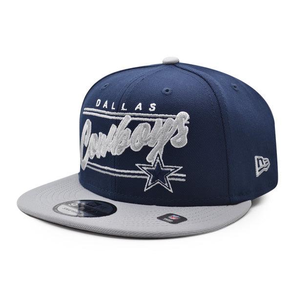 New Era Dallas Cowboys Navy Blue Gray White 9Fifty 950 Patch Snapback Cap Hat