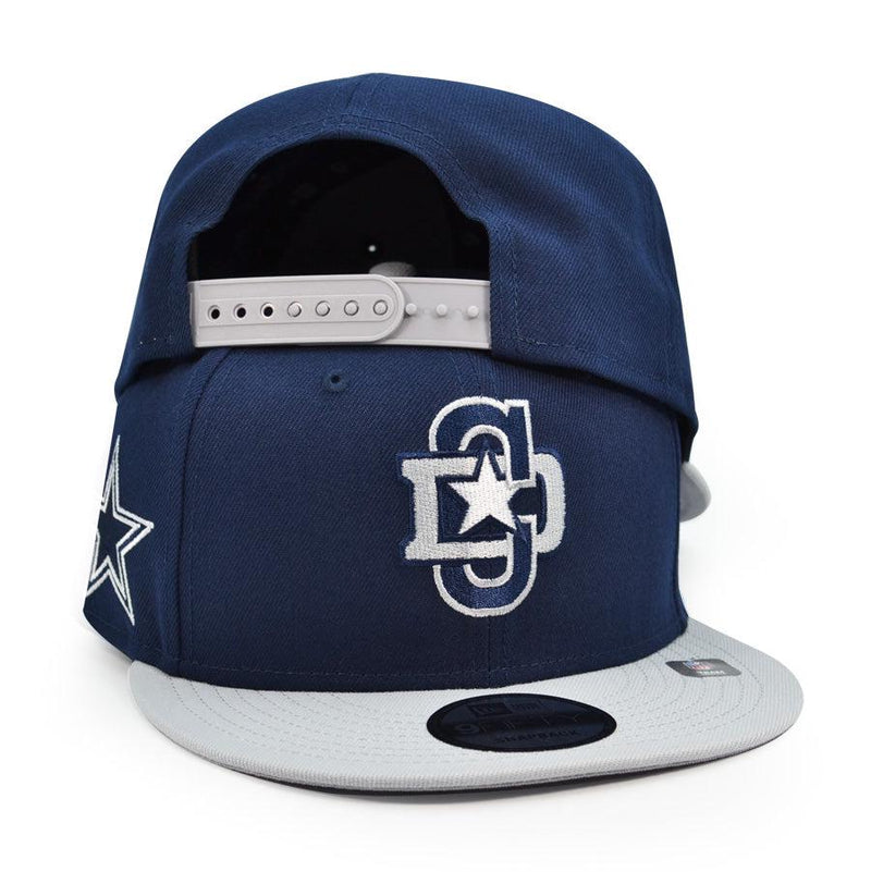 New Era Dallas Cowboys Navy Blue Gray White 9Fifty 950 Patch Snapback Cap Hat