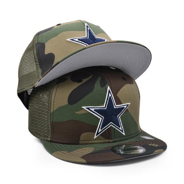 New Era Dallas Cowboys Woodland Camo Blue White Gray 9Fifty 950 Patch Snapback