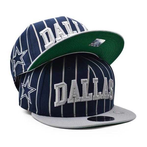 New Era Dallas Cowboys Pinstripe Navy Blue Gray Green 9Fifty 950 Patch Snapback