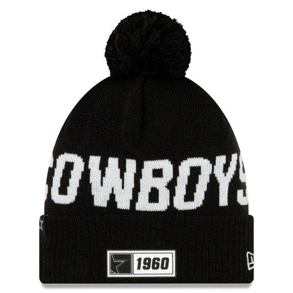 New Era Dallas Cowboys '19 NFL Black White Grey Pom Cuffed Knit