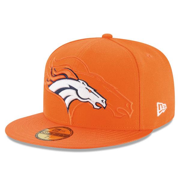 New Era Denver Broncos '16 White Black Orange 59Fifty 5950 Patch Fitted Cap Hat