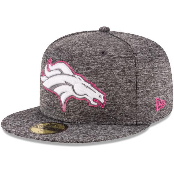 New Era Denver Broncos '16 NFL BCA Gray White Pink 59Fifty 5950 Patch Fitted Cap