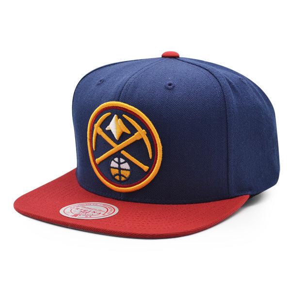 Mitchell And Ness Denver Nuggets Classic 2Tone Navy Maroon Patch Snapback Hat