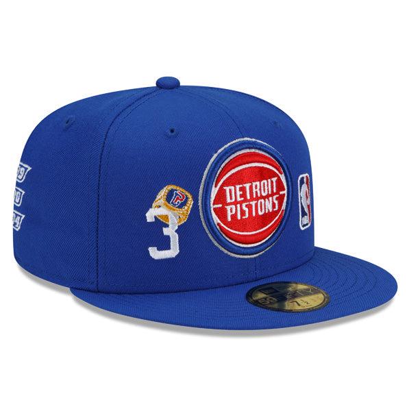 New Era Detroit Pistons RING COUNT Royal Gray Red 59Fifty 5950 Patch Fitted
