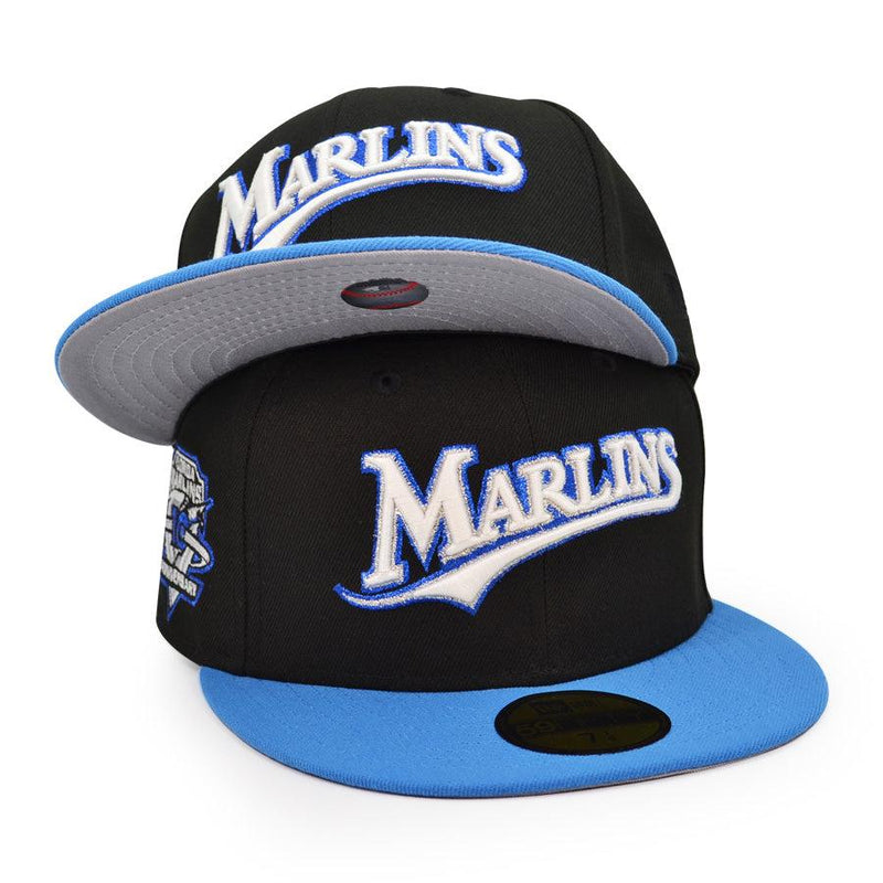 New Era Florida Marlins 10TH ANNI White Blue Gray 59Fifty 5950 Patch Fitted Hat