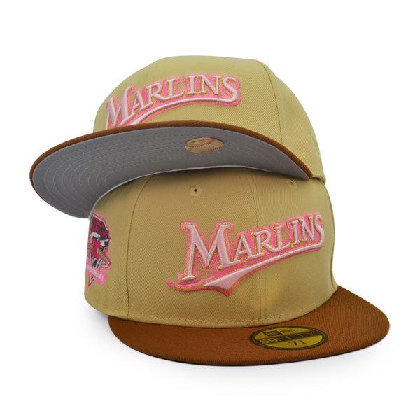 New Era Florida Marlins 10th Anni Brown Pink Gray 59Fifty 5950 Patch Fitted Hat