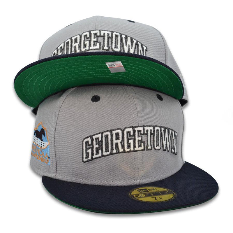 New Era Georgetown Hoyas '85 Champ Gray Blue Green 59Fifty 5950 Patch Fitted Cap